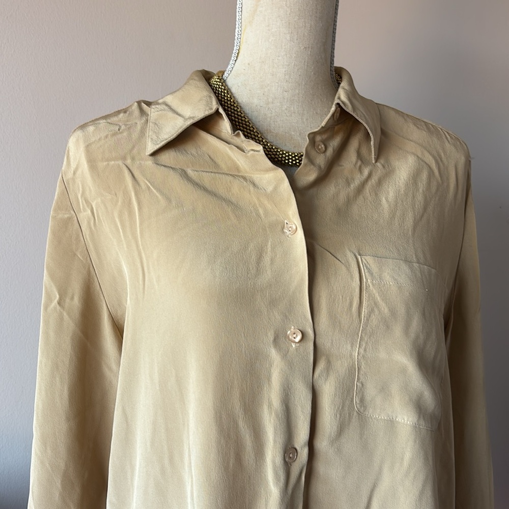 Vintage Silk button down shirt size L - Picture 3 of 8